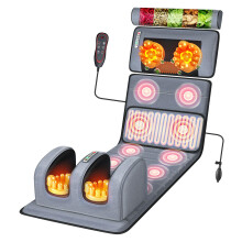 Full Body Massage Mat With Heat, 10 Vibration Motors, 9 Modes, Neck And Back Muscle Relief, Portable Foldable Chair Pad