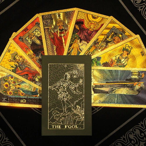 Gold Foil Tarot, PVC waterproof, 78 classic Tarot card set, divination tool Ref: 9752