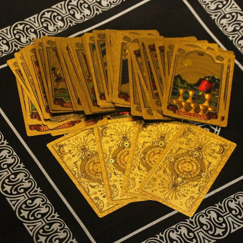 Gold Foil Tarot, PVC waterproof, 78 classic Tarot card set, divination tool Ref: 9752 1