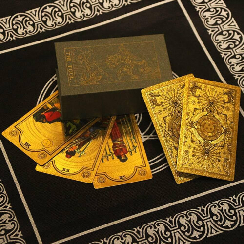 Gold Foil Tarot, PVC waterproof, 78 classic Tarot card set, divination tool Ref: 9752 2