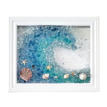Sea Glass Art Kit, DIY Mosaic Arts and Craft Kits, Resin Beach Art Kit for Home Decoration, Gift for Friends