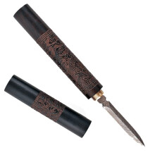 Stainless Steel Tea Knife with Wooden Handle and Safety Cover for Puerh Cakes and Ice Picks