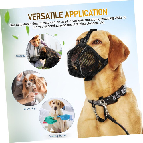 Dog muzzle, muzzle for dog grooming, pet muzzle for small pets, soft mesh dog muzzle, pet mesh muzzle, black dog net muzzle. 1