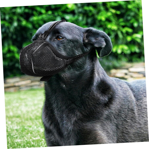 Dog muzzle, muzzle for dog grooming, pet muzzle for small pets, soft mesh dog muzzle, pet mesh muzzle, black dog net muzzle. 2