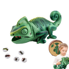 RC Reptile Crawling Electronic Chameleon, Kids Party Toy Gift, LightUp Motion Control