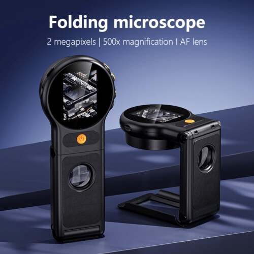 Portable Digital Microscope 500X Magnification 2.0 IPS Screen 8 LED Lights Auto Focus Scientific Education Observation 1