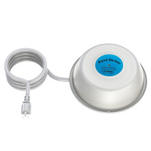 Outdoor pond heater, outdoor pond deicer, floating pond heater for outdoor fish ponds, floating deicer with shutoff function.