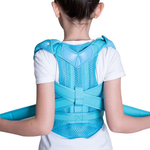 Posture Corrector for Kids, Back Brace, Adjustable Lumbar Support, Blue M
