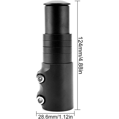 Handlebar Riser Bicycle, 28.6 mm Bore Stem Adjustable, for Mountain, Road Bikes 1