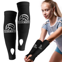 Volleyball Arm Sleeves with Foam Padding and Thumb Hole for Kids Youth Forearm Protection 1 Pair