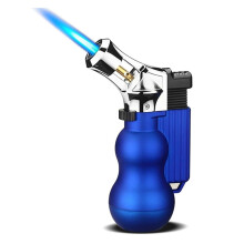 Torch Lighter 2024, Windproof Flame, Adjustable Butane Gas, Blue, Butane Not Included, Candles Outdoors Camping Hiking