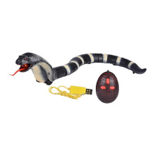Realistic RC Snake Toy, Rattlesnake, Robot Toy, Infrared, Snake, Scary Trick Toy, Remote Control Snake, Black