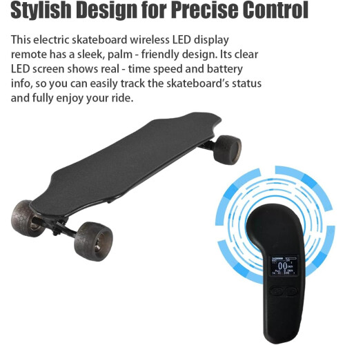 Wireless Remote Control ABS For Electric Skateboard, Universal Replacement With LED Display, Adjustable Speed Braking 2