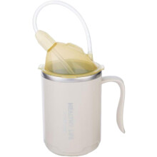 Adult Sippy Cup for Elderly with SpillProof Design, 400ml Stainless Steel Tumbler with Lid and Straws, 3in1
