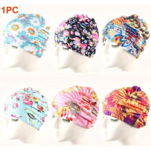 Swimming Cap Flower Pattern Fabric Swimming Cap for Long Hair Non Slip for Women Men Adult (Butterfly)
