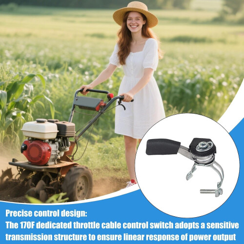 Throttle Control Lever  10cm Thumb Throttle  Alloy Cable  Mower Tiller Speed Controller 2