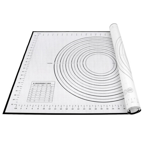 Jimkply Silicone Baking Mat, 80x60cm, for Rolling Dough, Bread, Pizza, Biscuits (Black)