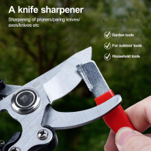 Hedge Trimmer Sharpener Trimmer Sharpener Compact Portable Scissors Sharpener Carbide Blade Sharpening Tool for Home Garden Outdoor Red