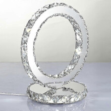 Creative stainless steel crystal table lamp modern style bedside lamp (white)