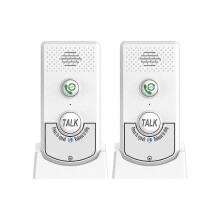 2-pack trådlösa intercoms för hemmet, dubbelriktad uppringare, ultralångdistansbärbar trådlös röstinterfon för äldre uppringare, roo