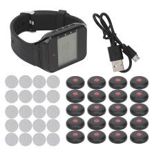 Wireless Watch Pager 1 Watch Receiver 20 Pagers Wireless Calling System for Hotel Restaurant Workshop