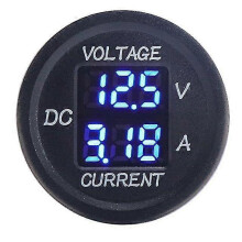 Digitales Gleichstrom-Voltmeter (9–48 V, 0–10 A) mit LED-Anzeige für 12-V- und 24-V-Elektromotorräder und -autos (blau)