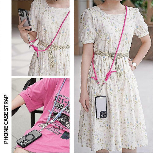 180cm Phone Strap Adjustable Crossbody Lanyard Braided Nylon Neck Strap with Tether Tab 2