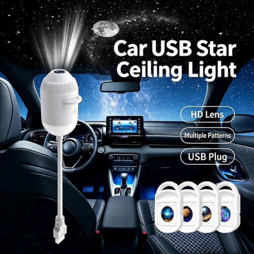 Star Projector Light, Dual Mode Galaxy Night Light, USB Powered Multi Pattern Ambient Lamp For Car Interior & Bedroom Decor 1