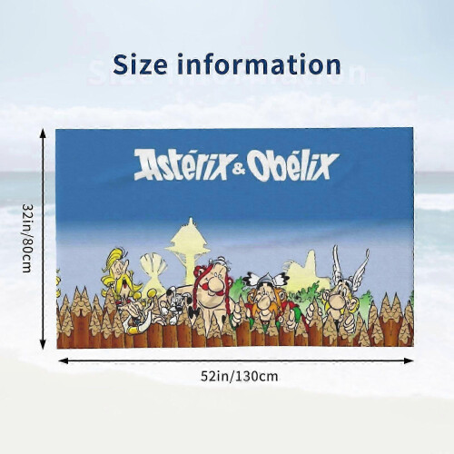 Asterix og Obelix strandhåndklæde 70x140cm hurtigttørrende badehåndklæde ds31 2
