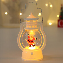 (A) Lanterne de Noël Père Noël - Lumière à vent - Décoration de Noël - Lumière LED pour la maison - Pendentif - Ornement de Noël - Cade