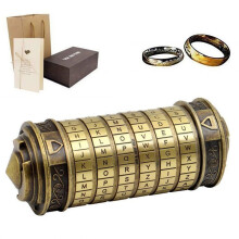 Mini Cryptex en or avec double anneau - Onwind - Boîte à code réinitialisable, coffret cadeau surprise pour anniversaires, Noël et Sain