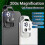 Objectif de microscope APEXEL 2026 à grossissement 200X avec LED mobile CPL noir 3