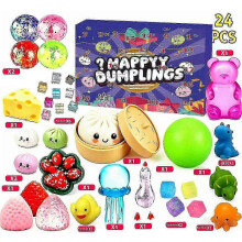 Adventskalender 2026 mit Squishies, 24-tägiger Countdown-Kalender mit 24 Kawaii-Squishies, ideal zum Befüllen von Socken und für Weihna