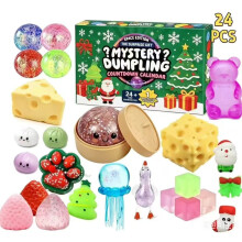 Adventskalender 2026 mit Squishies, 24-tägiger Countdown-Kalender mit 24 Kawaii-Squishies, ideal zum Befüllen von Socken und für Weihna