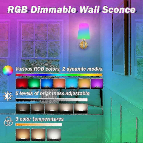 Ensemble de 2 appliques murales rechargeables, éclairage LED sans fil, aucun câblage nécessaire 1