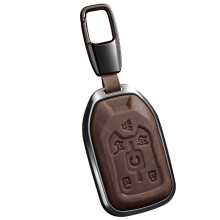 Key Fob Cover Leather Car Suburban Tahoe 2015 2016 2017 2018 2019  GMC Yukon Key Case