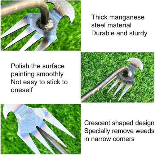 Unschleiker Pulling Tool  Root Removal Hand Weeder, Manual Weed Extractor, 4Claw Weed Puller 2