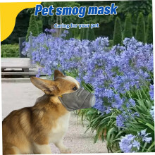 Adjustable dog breathing mask, dustproof and antifog reusable pet air filter muzzle, respirator mask.