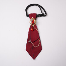 (Red)Cravate élégante avec décoration strass adaptée à la graduation et à un usage formel