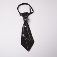 (Black)Cravate élégante avec décoration strass adaptée à la graduation et à un usage formel