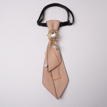 (Khaki)Elegant Tie With Rhinestone Decoration Suitable For Graduation And Use Formal
