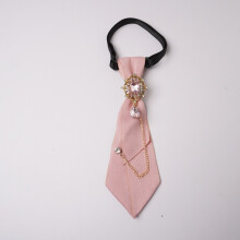 (Pink)Cravatta elegante con decorazione strass adatta per laurea e uso formale