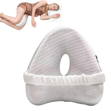 Knee Pillow, Alignment Pillow for Side Sleeping, Leg Pillow for Pain Relief, Ergonomic Support, 25x23x13 cm, Cotton