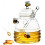 Glass Honey Jar With Dipper And Lid For Kitchen Storage  Clear 3