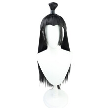 Long Black Wig 80CM Straight Synthetic Heat Resistant Fiber with Bangs for Cosplay and Halloween