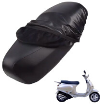 Leather Scooter Seat Cover for Vespa 50 ET4 20002005, Waterproof (Black)