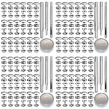 288Pcs 15MM Edelstahl-Verschluss Druckknopfknopfknopf für Marineboot-Leinwand mit Stanzset-Werkzeugsatz Silber