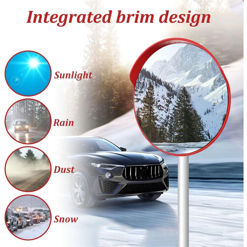 Safety Convex Mirror, 60cm Diameter Driveway Security Mirror, Indoor Garage WideAngle Definition 2