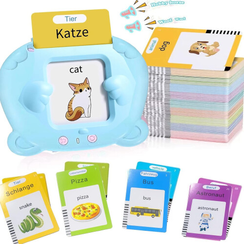 Talking Flashcards German English Audible Learning Toy 112 Sheets 224 Words 2