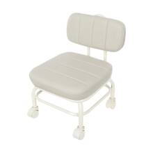 Rolling Stool with Backrest, Heavy Duty Low Height Chair 440lbs Capacity for Garage Home Office